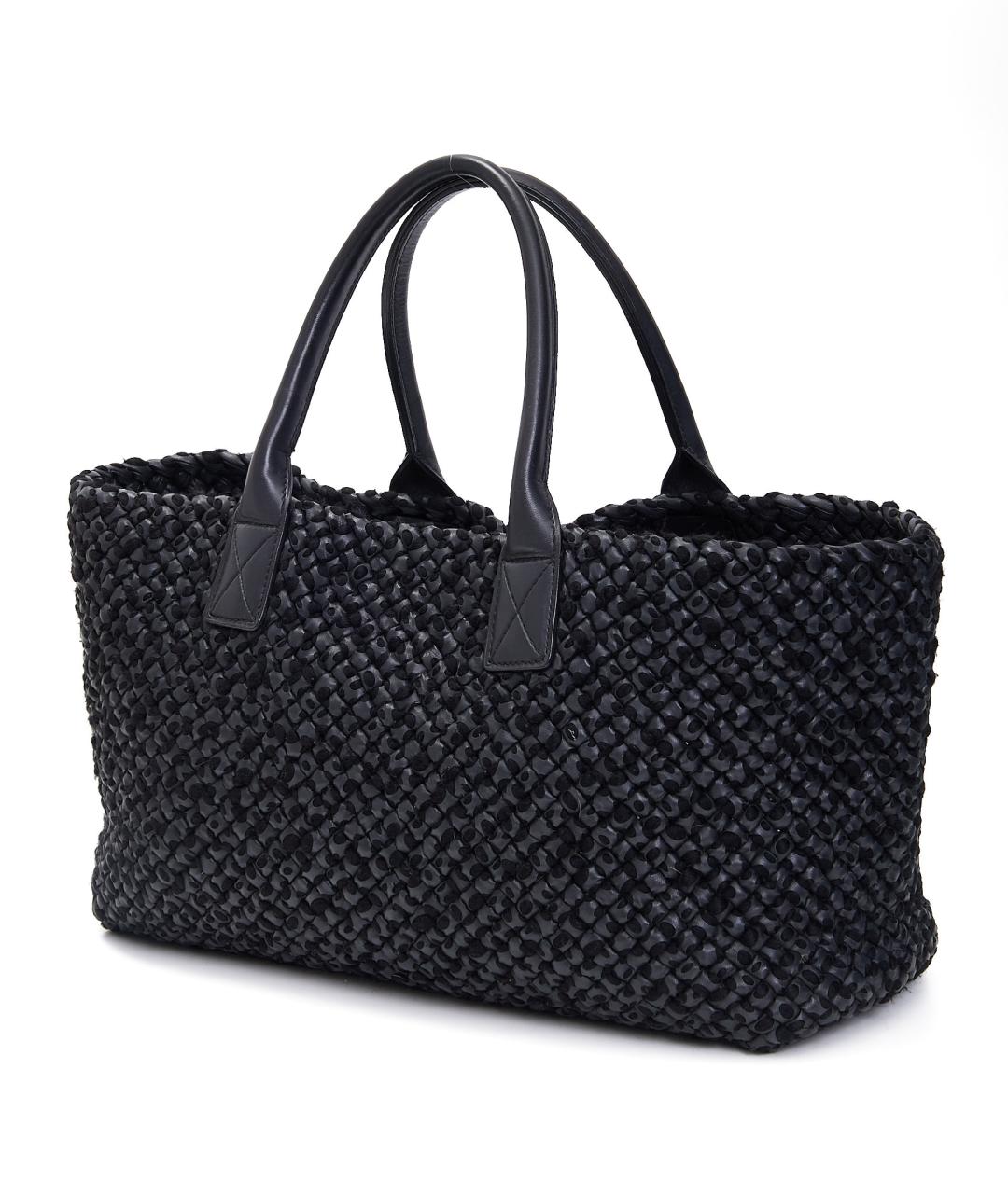BOTTEGA VENETA Черная кожаная сумка с короткими ручками, фото 2