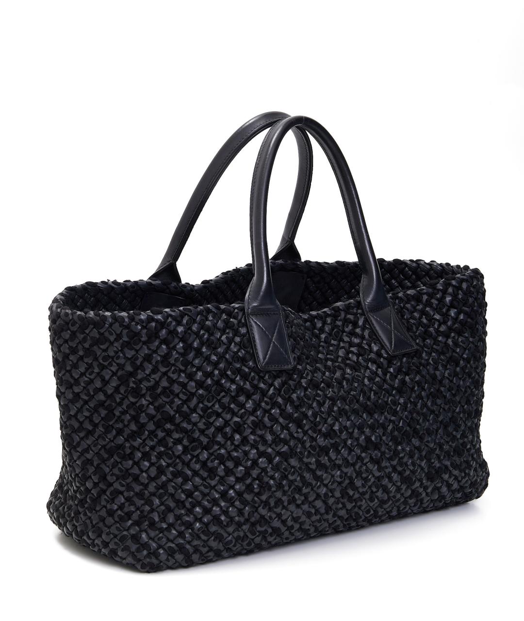 BOTTEGA VENETA Черная кожаная сумка с короткими ручками, фото 3