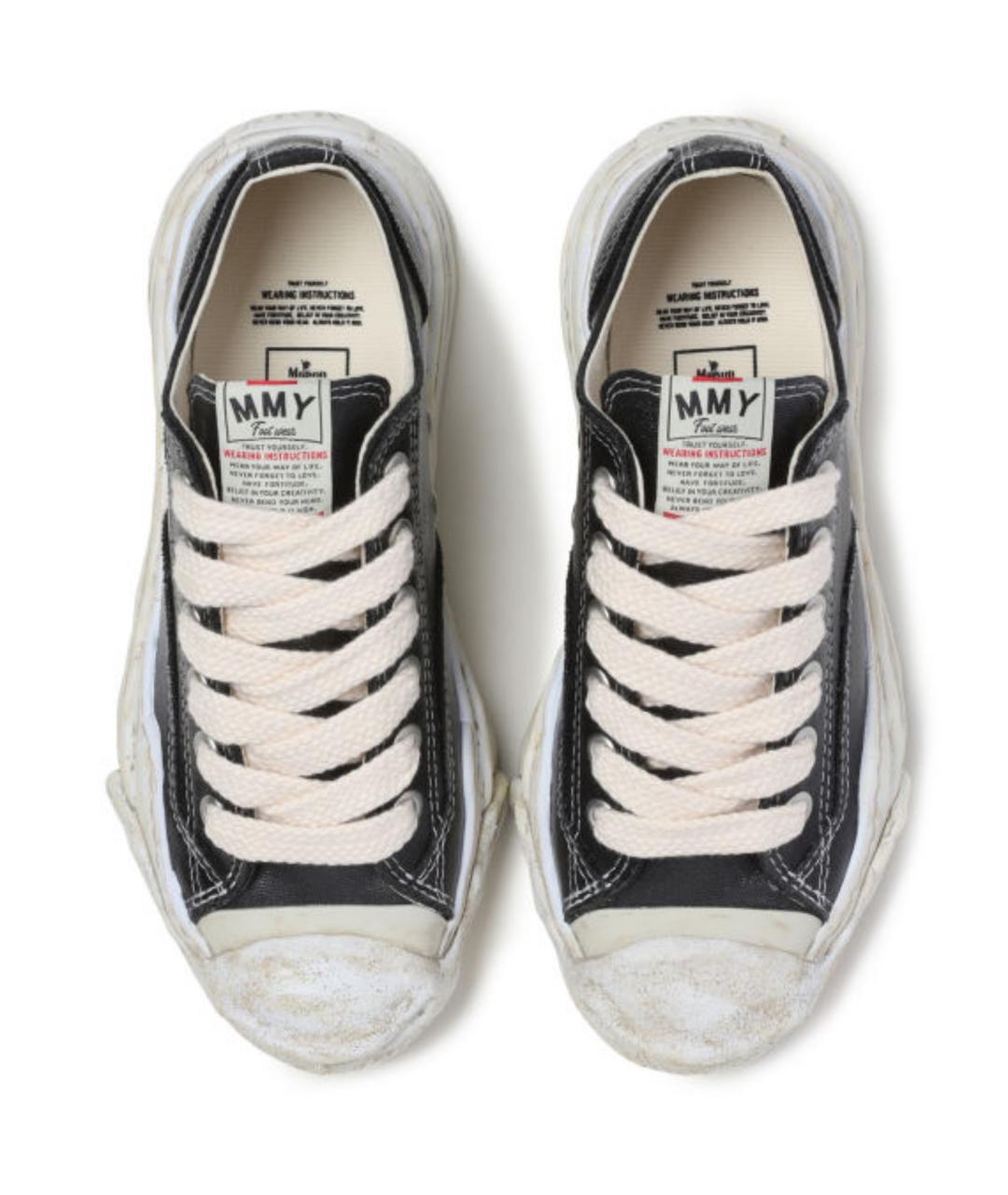 Mihara Yasuhiro Черные кожаные кроссовки, фото 5