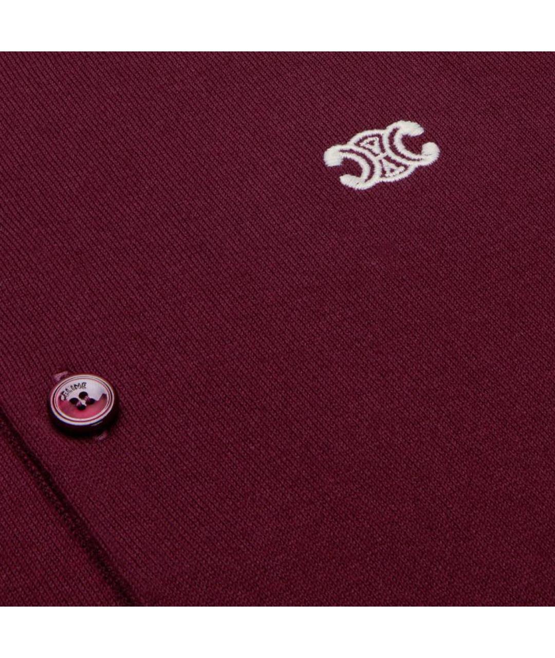 CELINE Бордовое поло с коротким рукавом, фото 6
