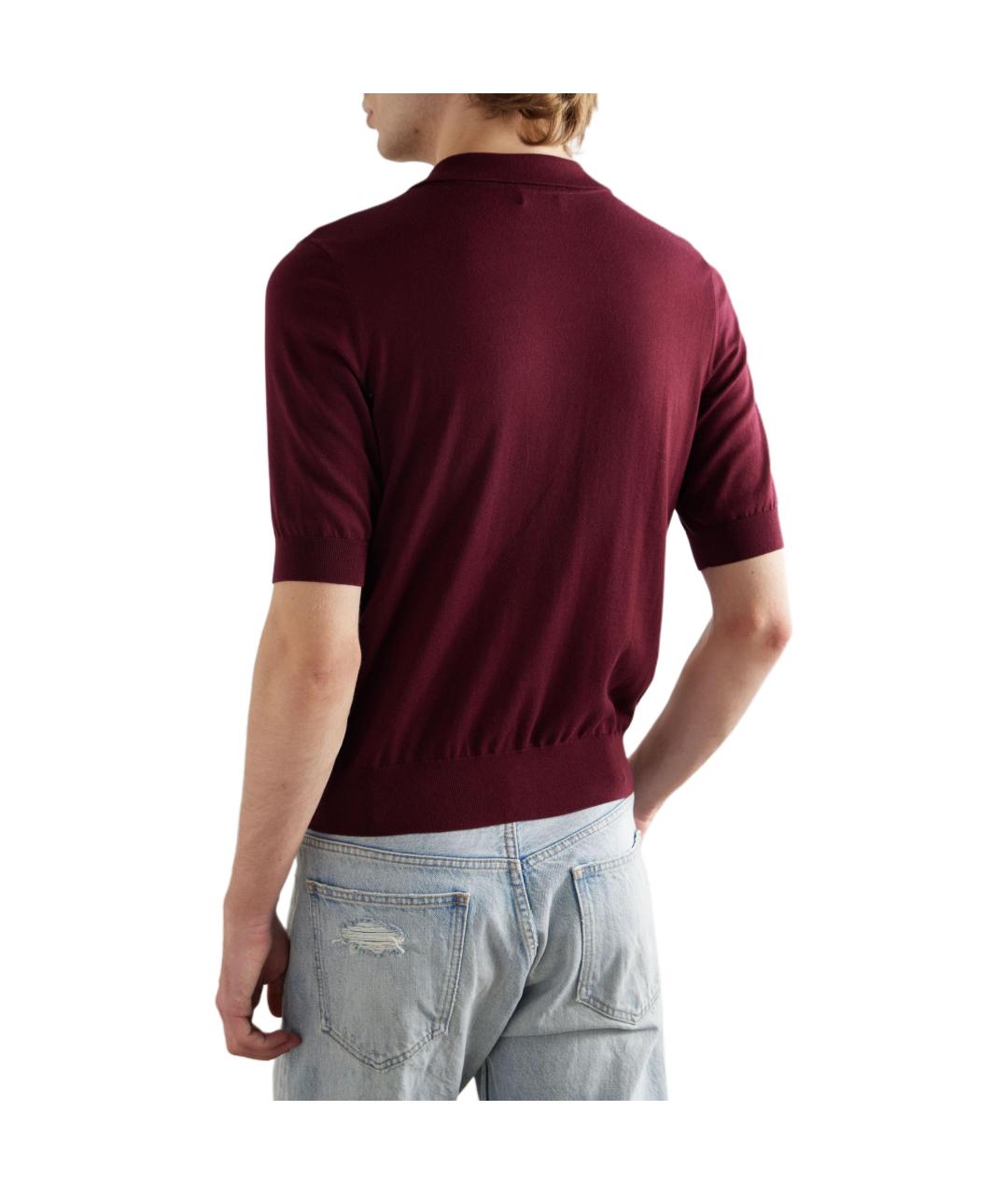 CELINE Бордовое поло с коротким рукавом, фото 4