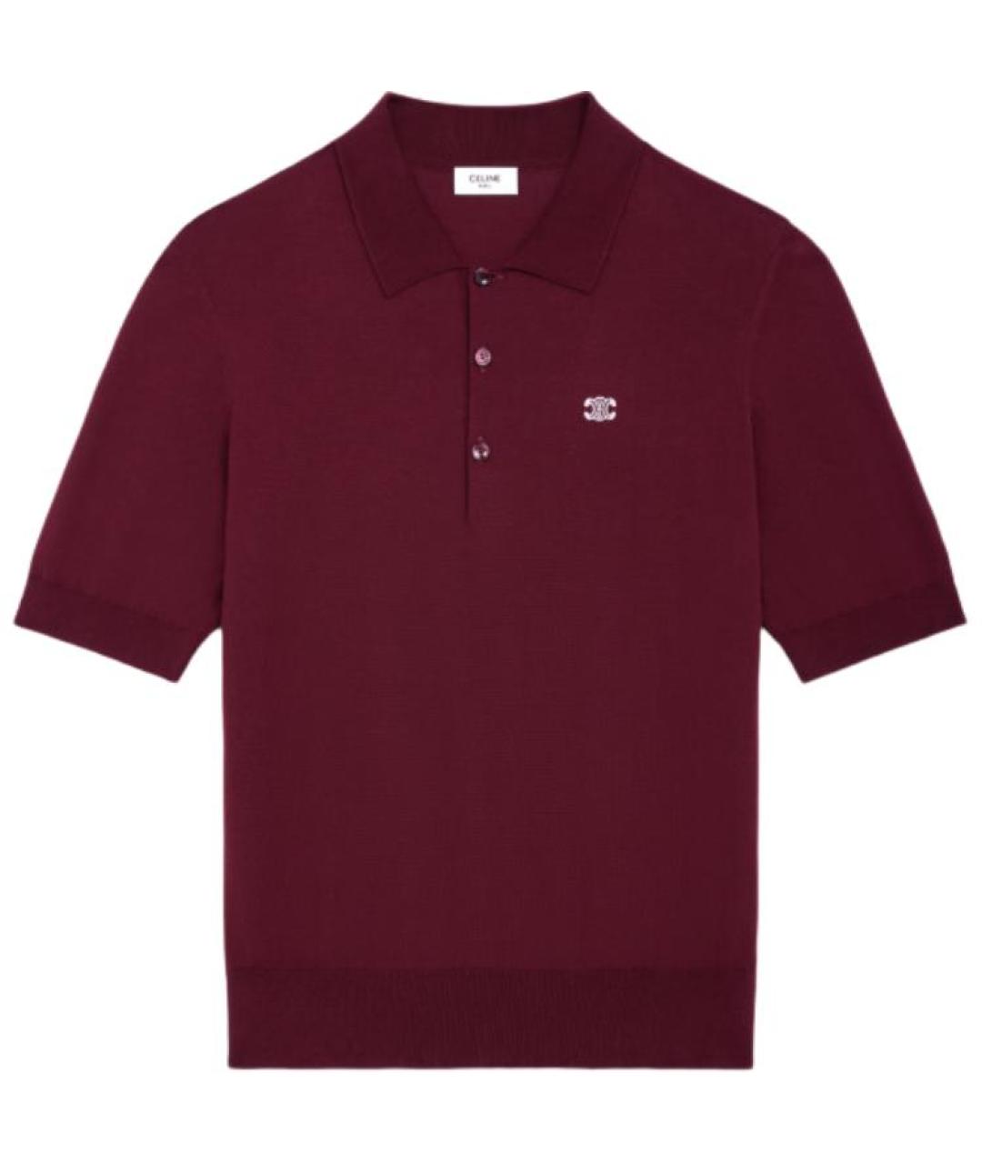 CELINE Бордовое поло с коротким рукавом, фото 1