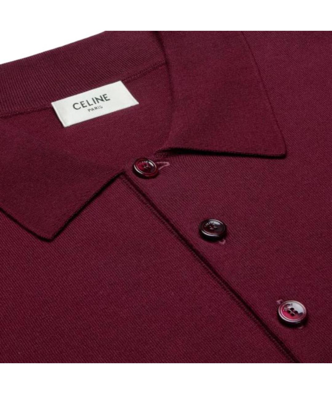 CELINE Бордовое поло с коротким рукавом, фото 5
