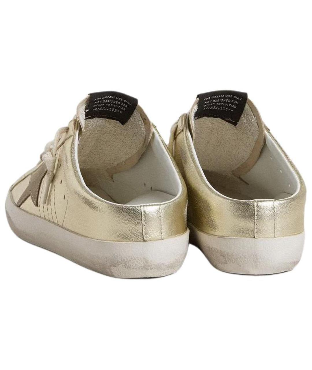 GOLDEN GOOSE DELUXE BRAND Золотые кожаные сабо, фото 4