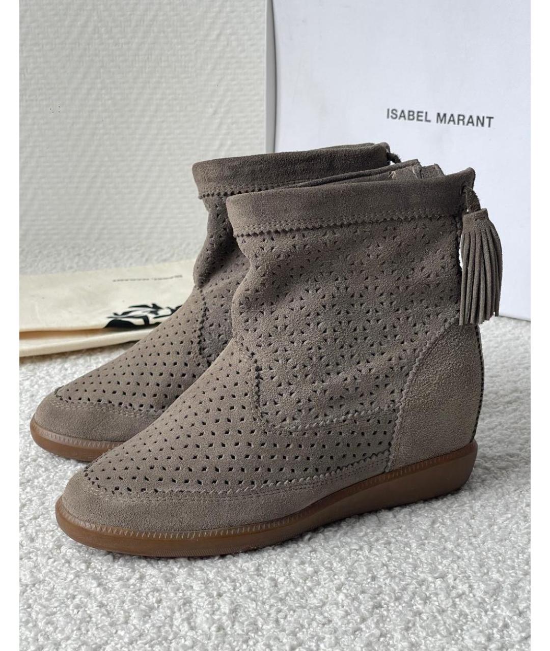 ISABEL MARANT Серые замшевые ботинки, фото 2
