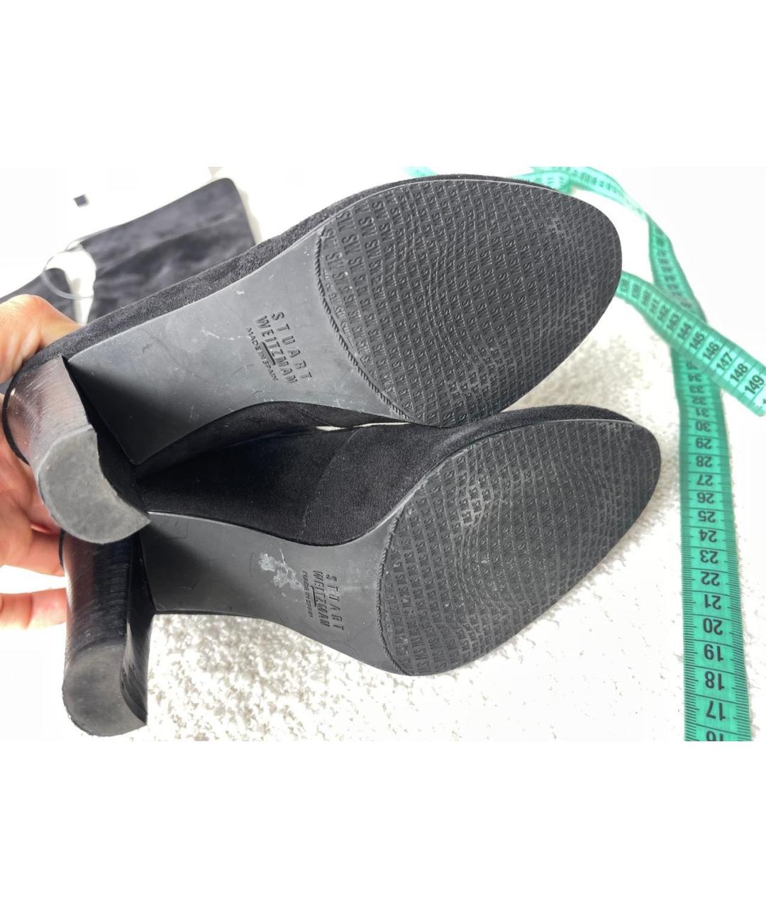 STUART WEITZMAN Черные замшевые ботфорты, фото 7