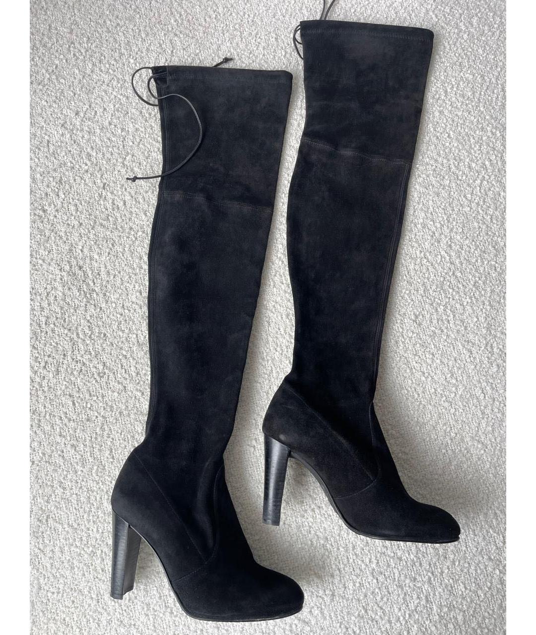 STUART WEITZMAN Черные замшевые ботфорты, фото 2