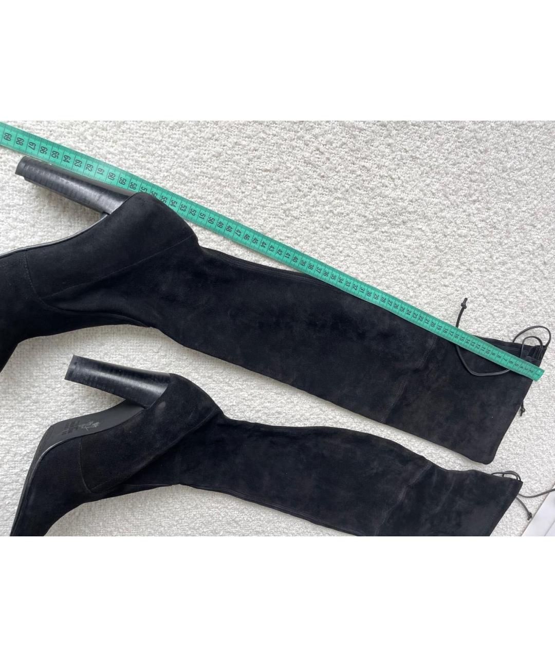 STUART WEITZMAN Черные замшевые ботфорты, фото 5