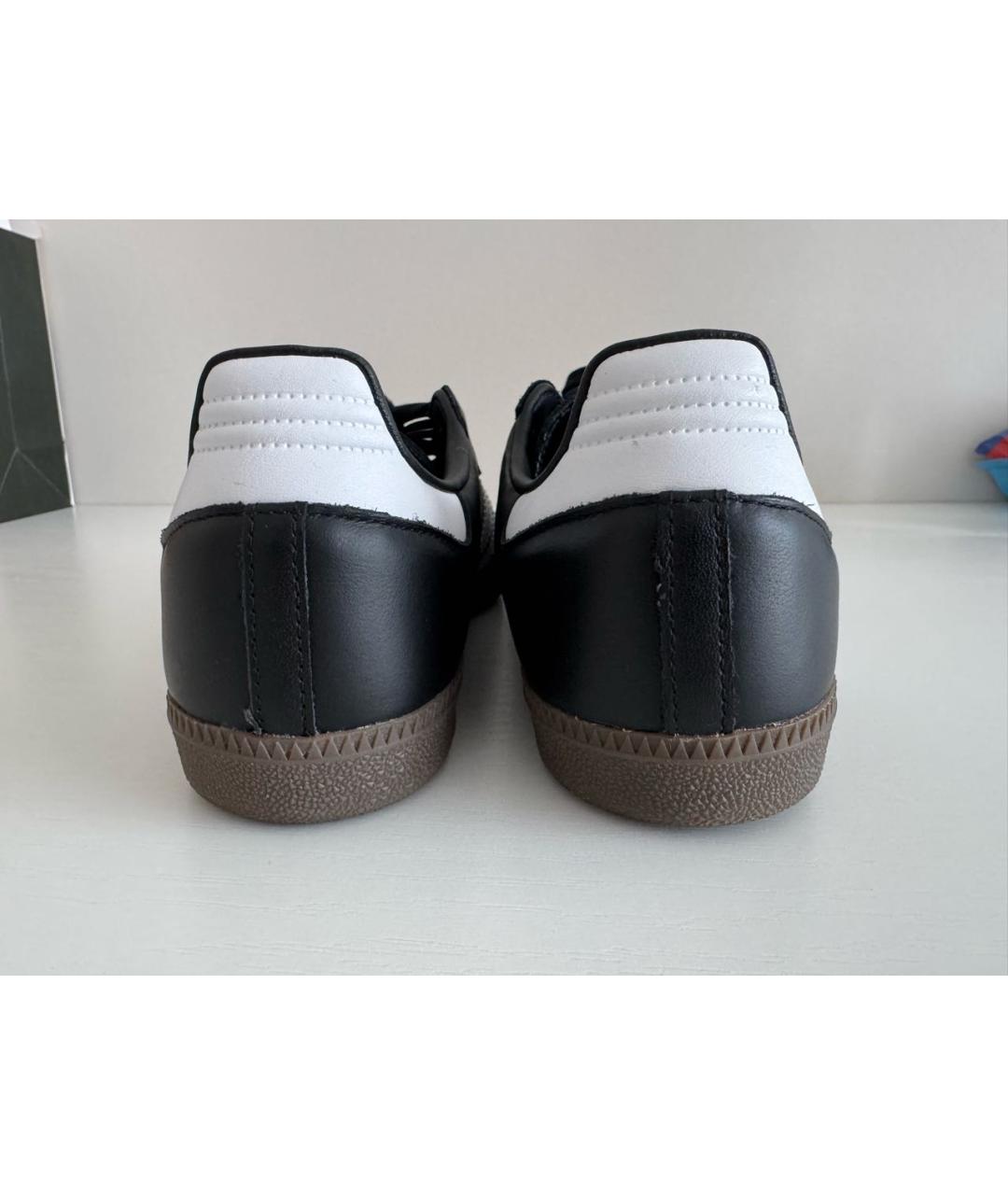 ADIDAS Черные кожаные низкие кроссовки / кеды, фото 4