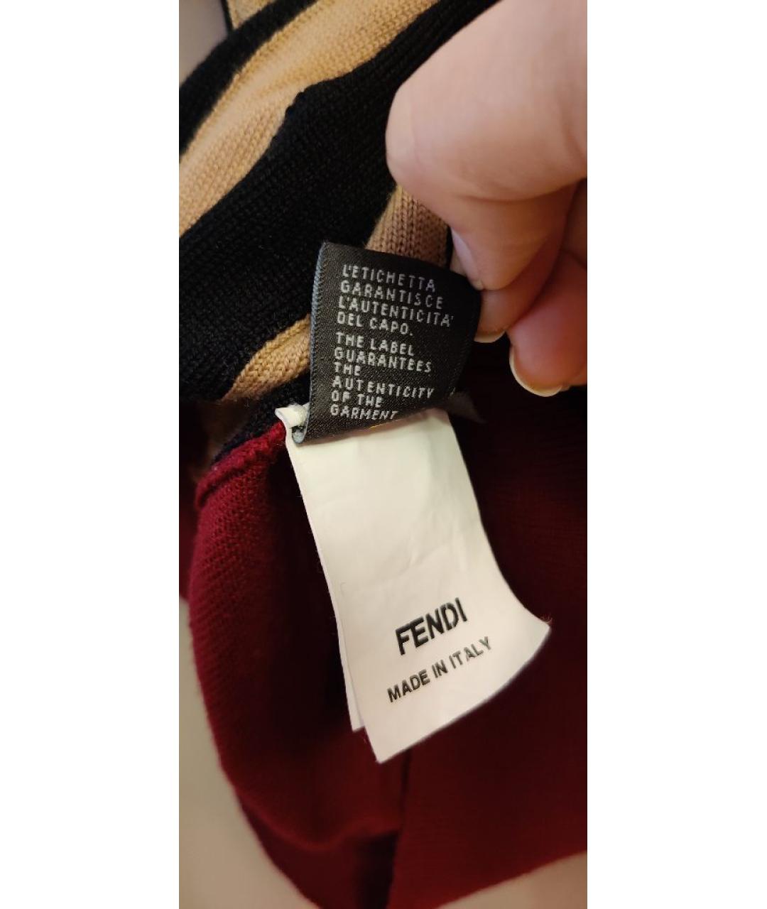 FENDI Бордовая шерстяная жилетка, фото 7