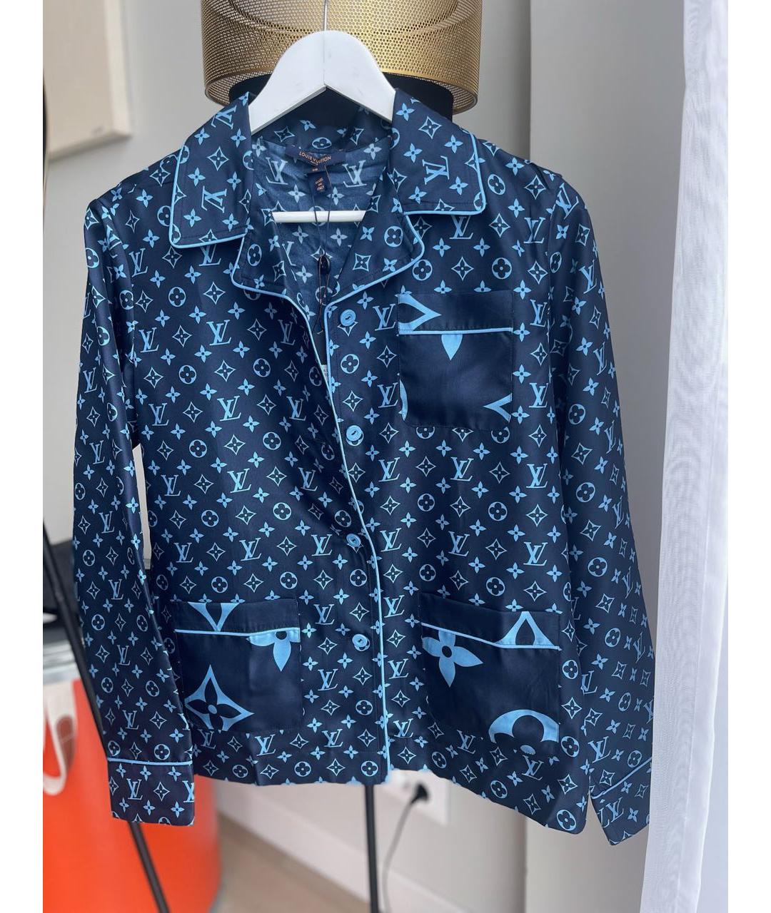 LOUIS VUITTON Синяя шелковая рубашка, фото 2