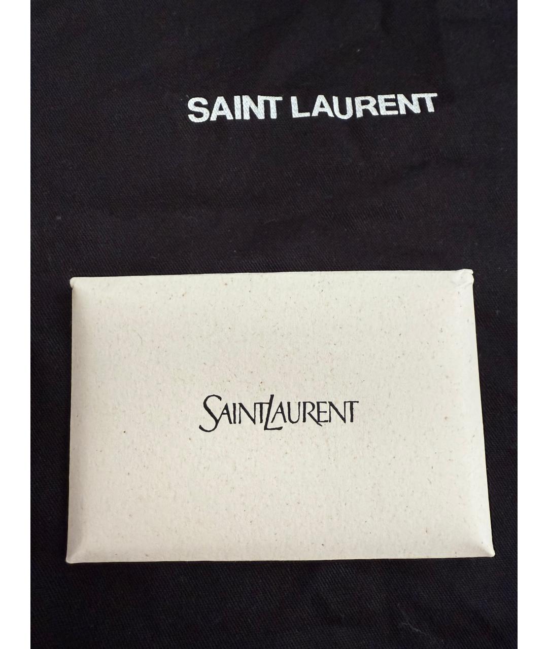 SAINT LAURENT Черный кожаный ремень, фото 3