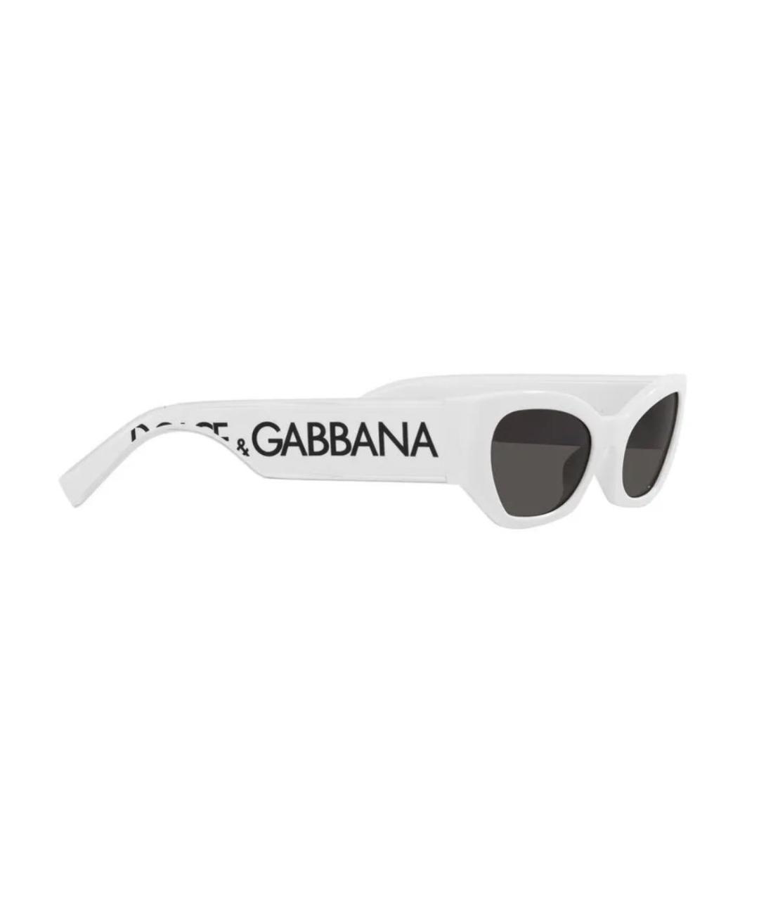 DOLCE&GABBANA Белые пластиковые солнцезащитные очки, фото 2