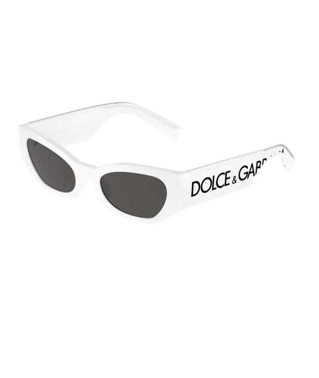 DOLCE&GABBANA Белые пластиковые солнцезащитные очки, фото 1