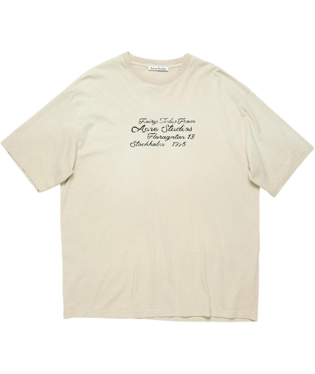 ACNE STUDIOS Бежевая хлопковая футболка, фото 1