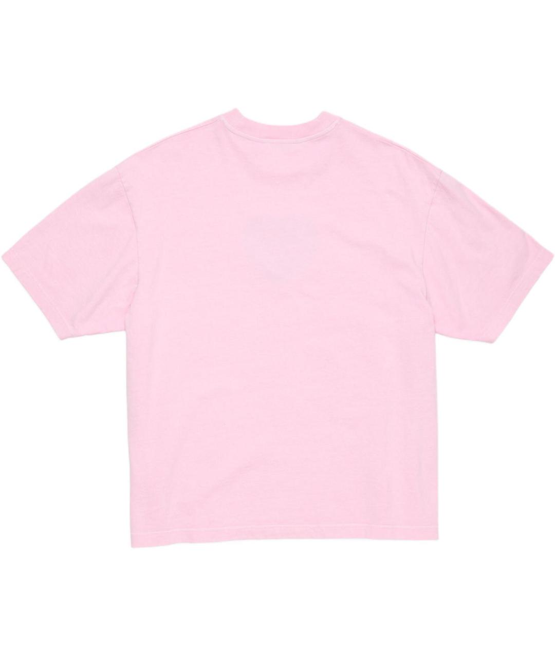 ACNE STUDIOS Розовая хлопковая футболка, фото 2