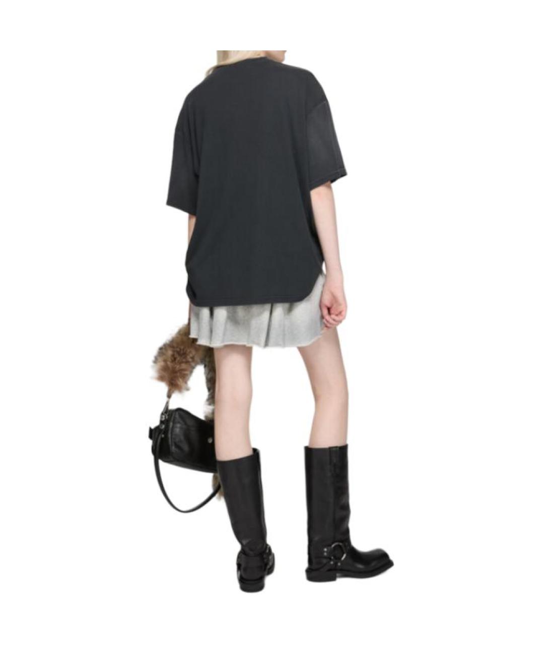 ACNE STUDIOS Черная хлопковая футболка, фото 4