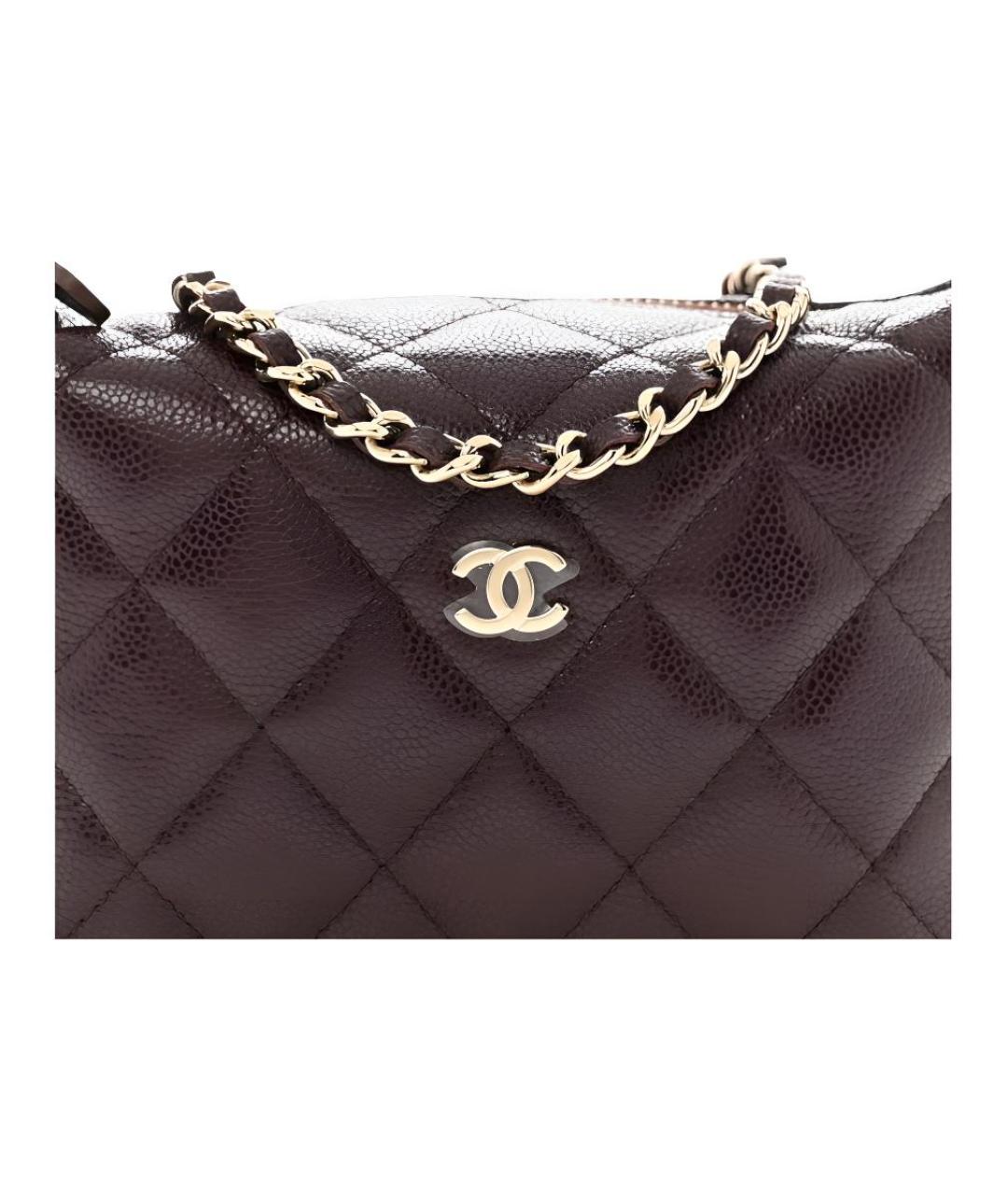 CHANEL Бордовая кожаная сумка с короткими ручками, фото 2