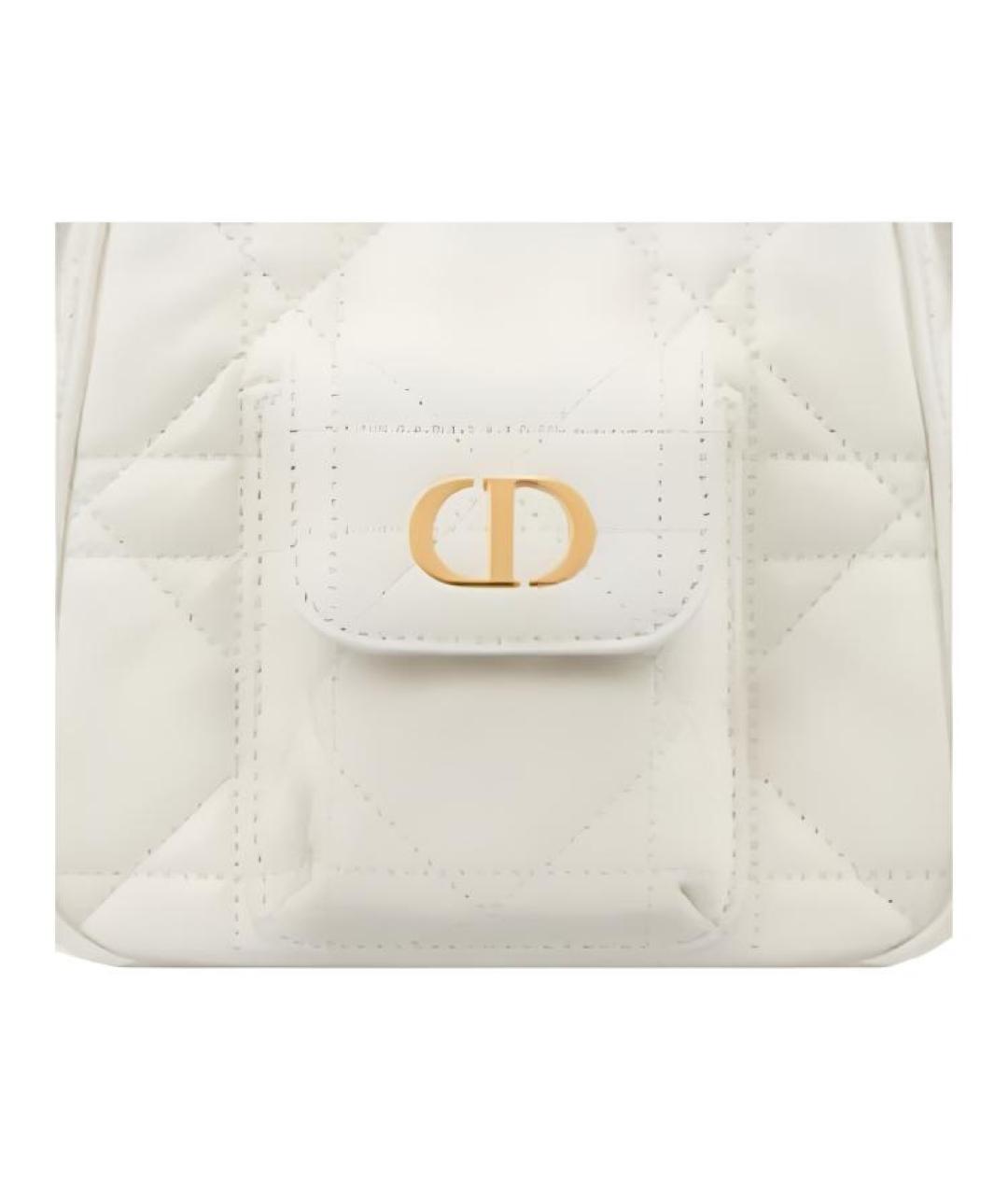 CHRISTIAN DIOR Белый кожаный рюкзак, фото 5