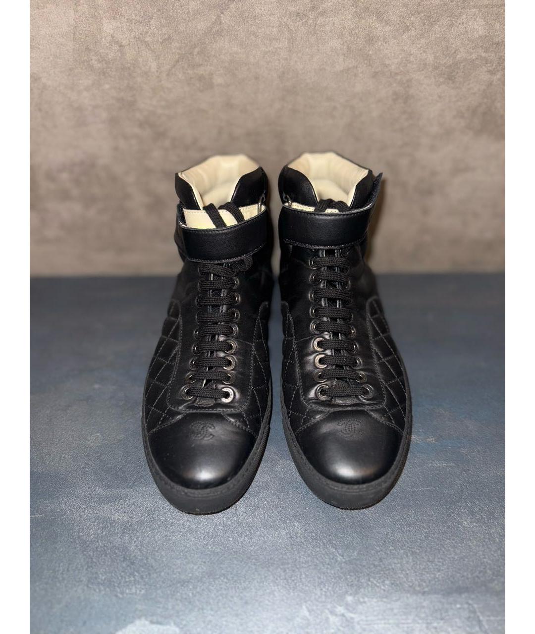 CHANEL Черные кожаные ботинки, фото 2