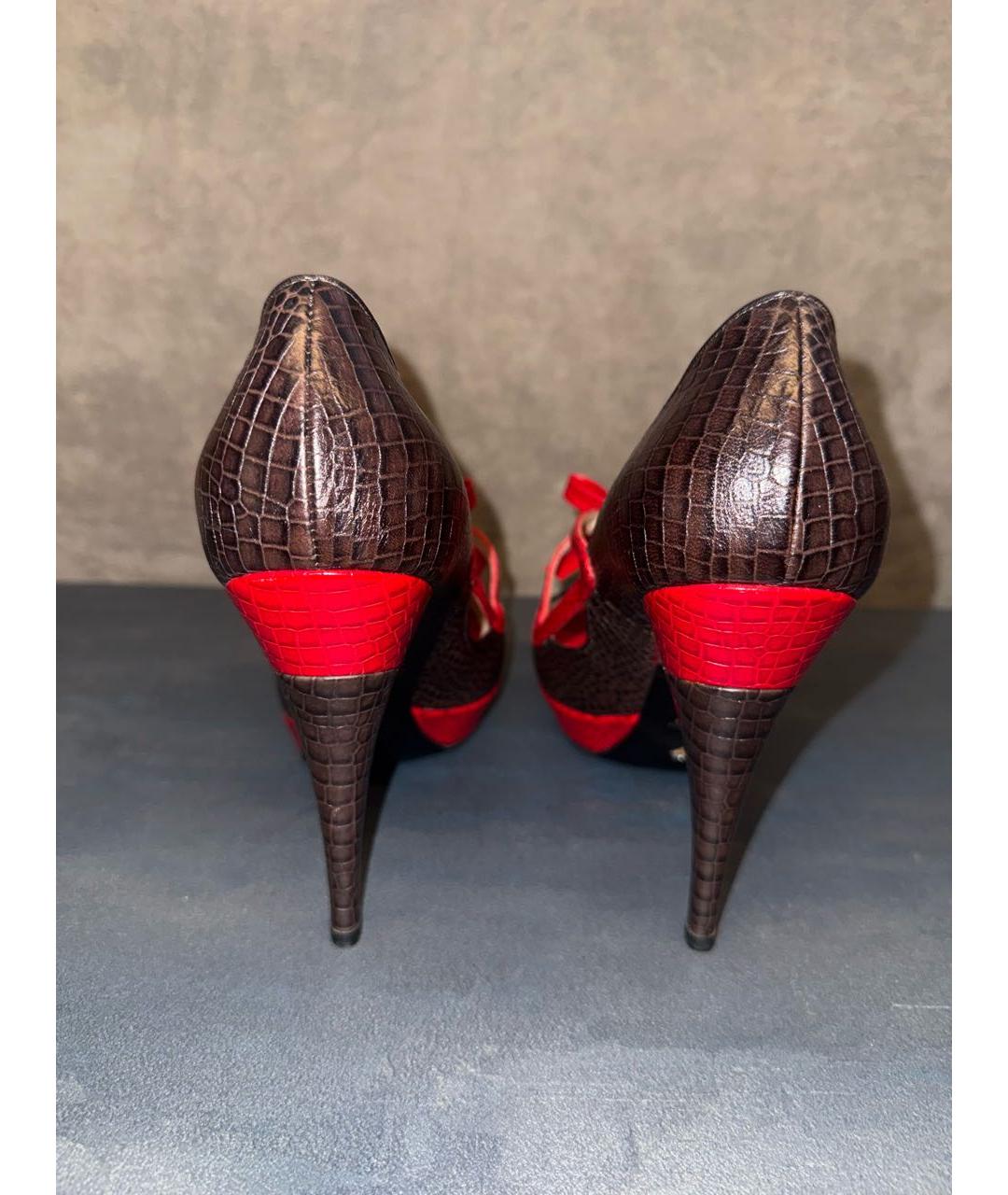 EMPORIO ARMANI Бордовые кожаные туфли, фото 4