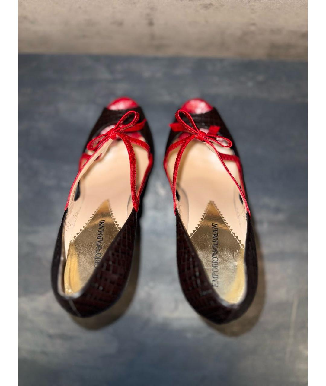 EMPORIO ARMANI Бордовые кожаные туфли, фото 3
