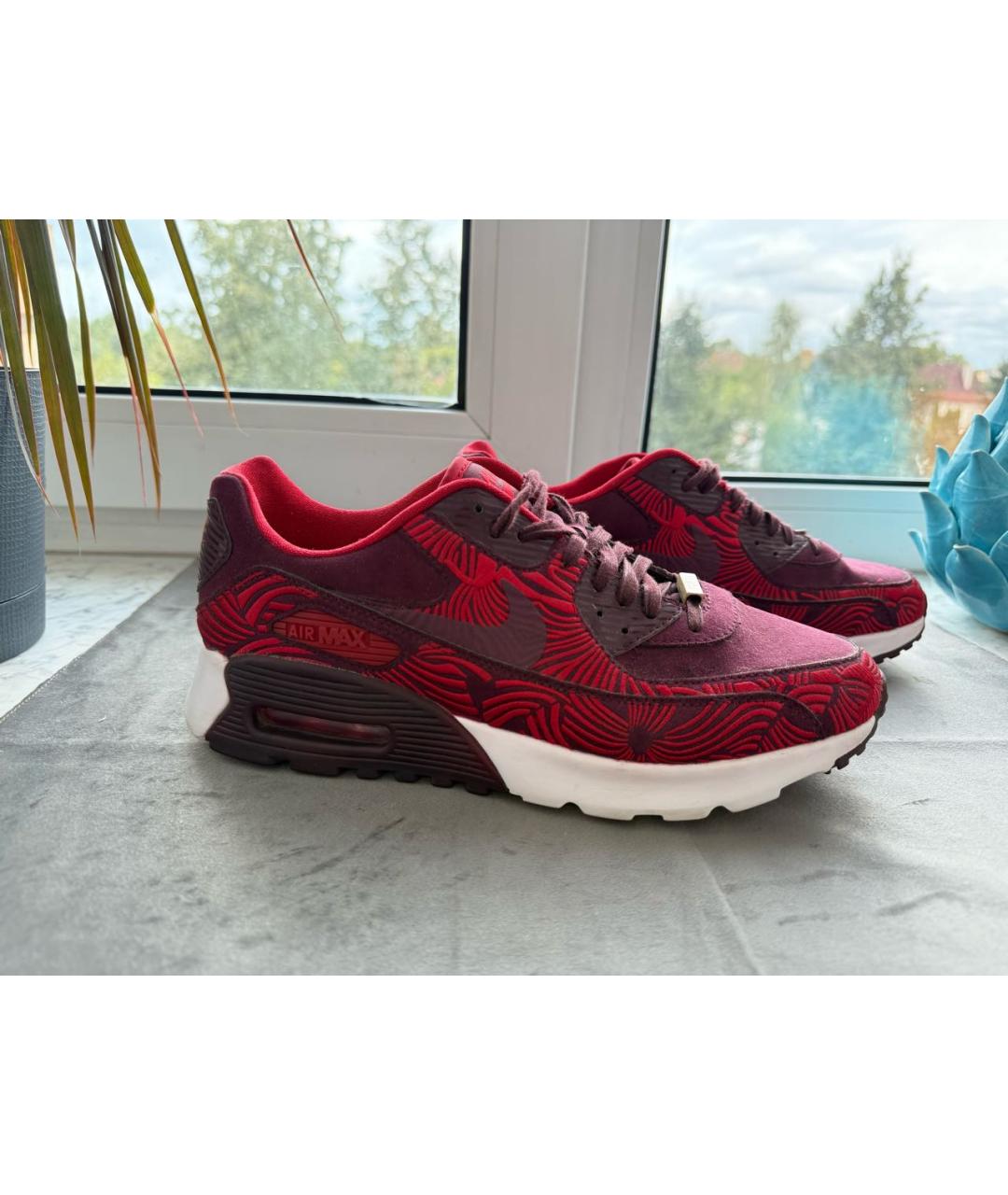 NIKE Бордовые замшевые кроссовки, фото 6