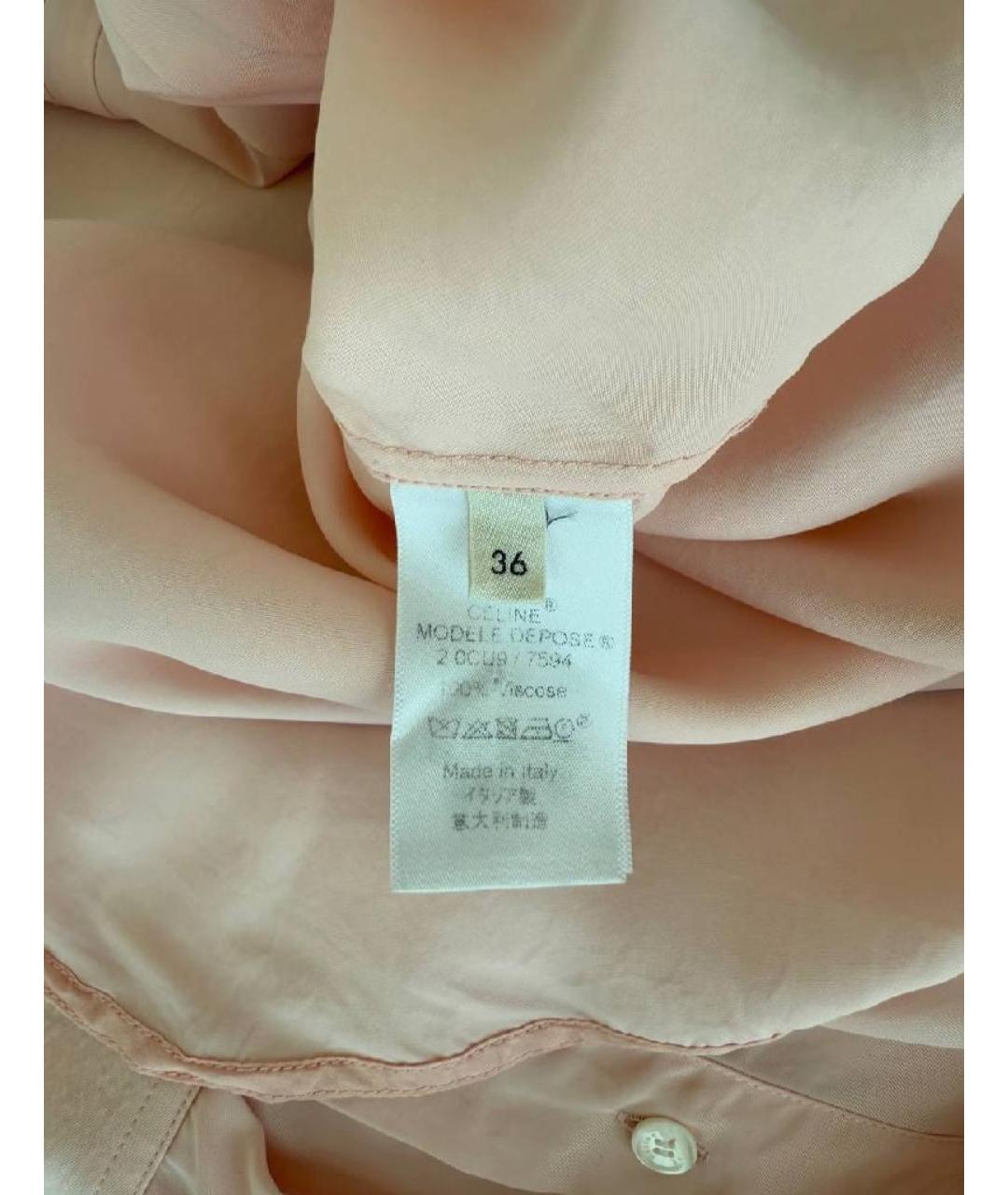CELINE Розовая вискозная блузы, фото 4