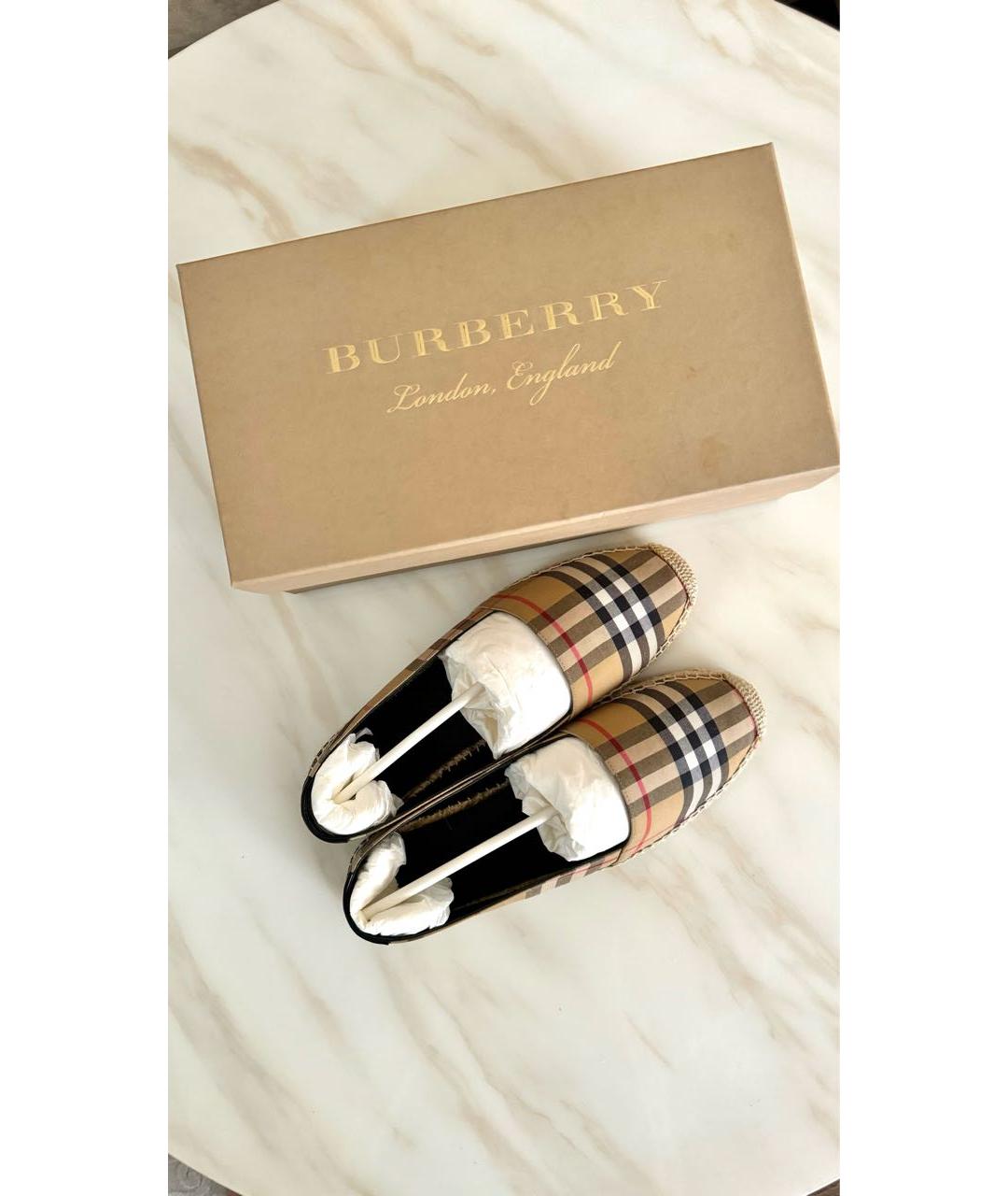 BURBERRY Коричневые текстильные эспадрильи, фото 6