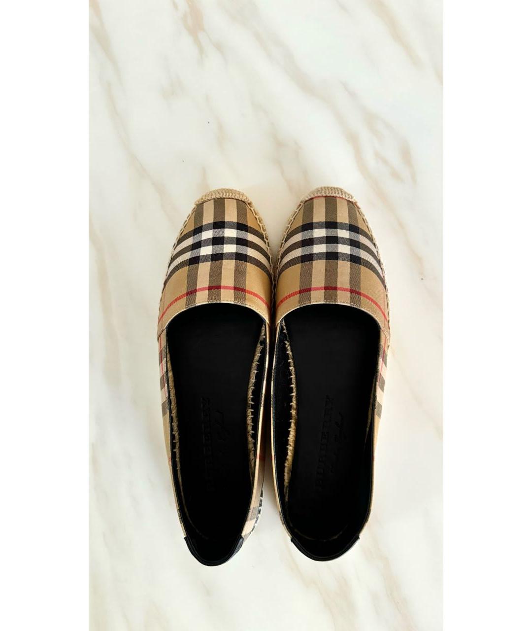 BURBERRY Коричневые текстильные эспадрильи, фото 3