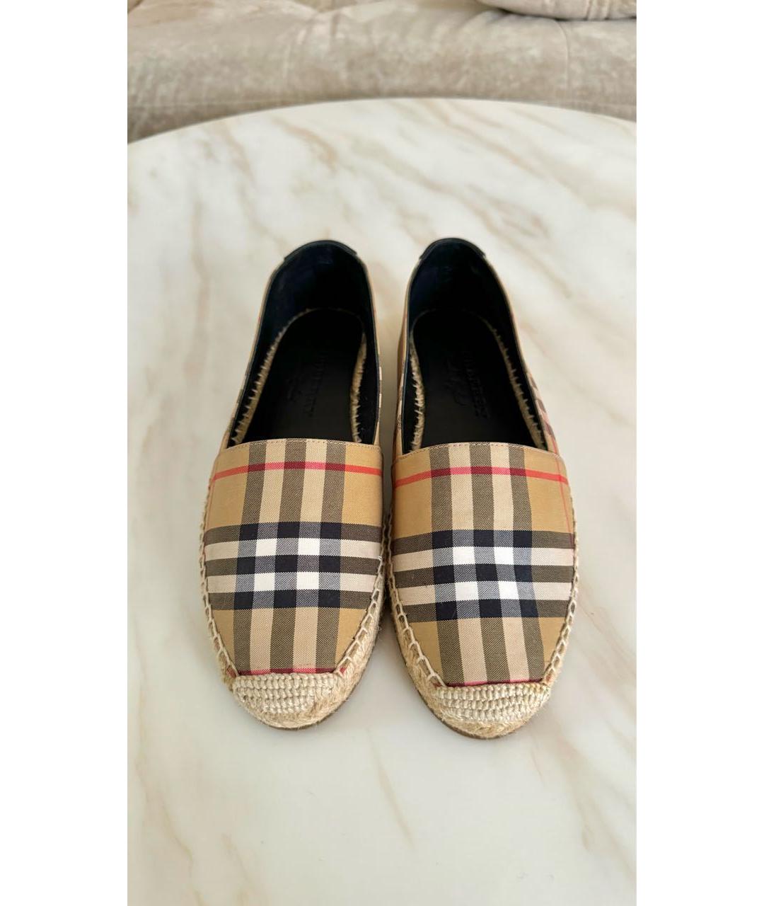 BURBERRY Коричневые текстильные эспадрильи, фото 2