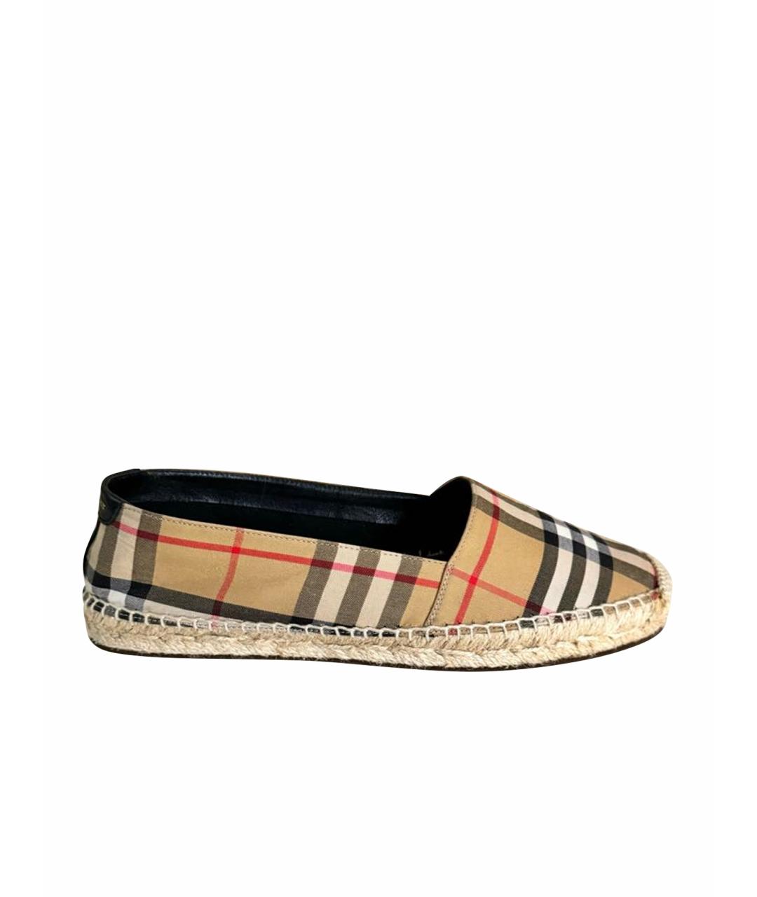 BURBERRY Коричневые текстильные эспадрильи, фото 1