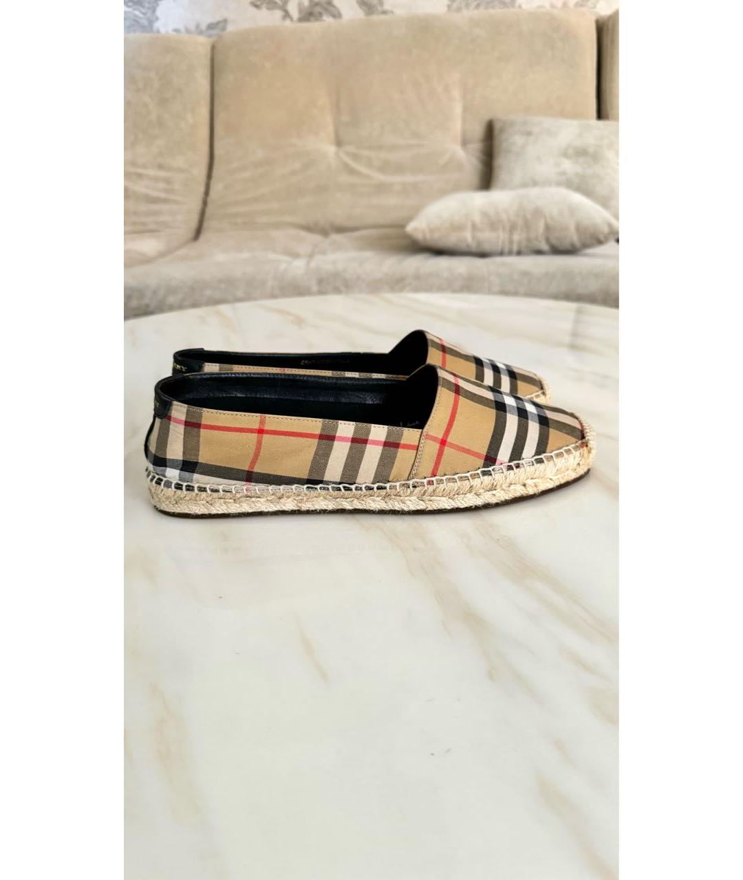 BURBERRY Коричневые текстильные эспадрильи, фото 9
