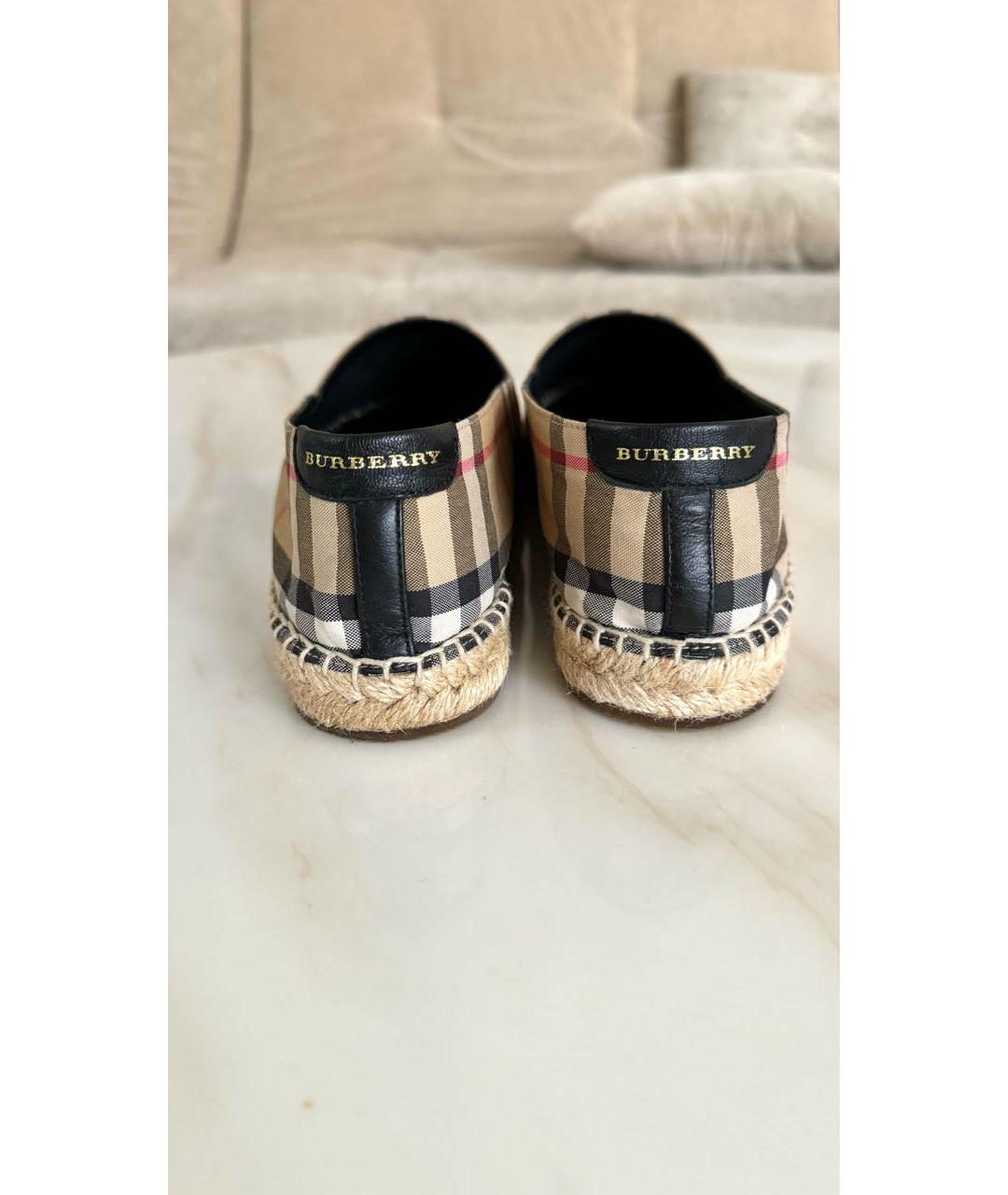 BURBERRY Коричневые текстильные эспадрильи, фото 4