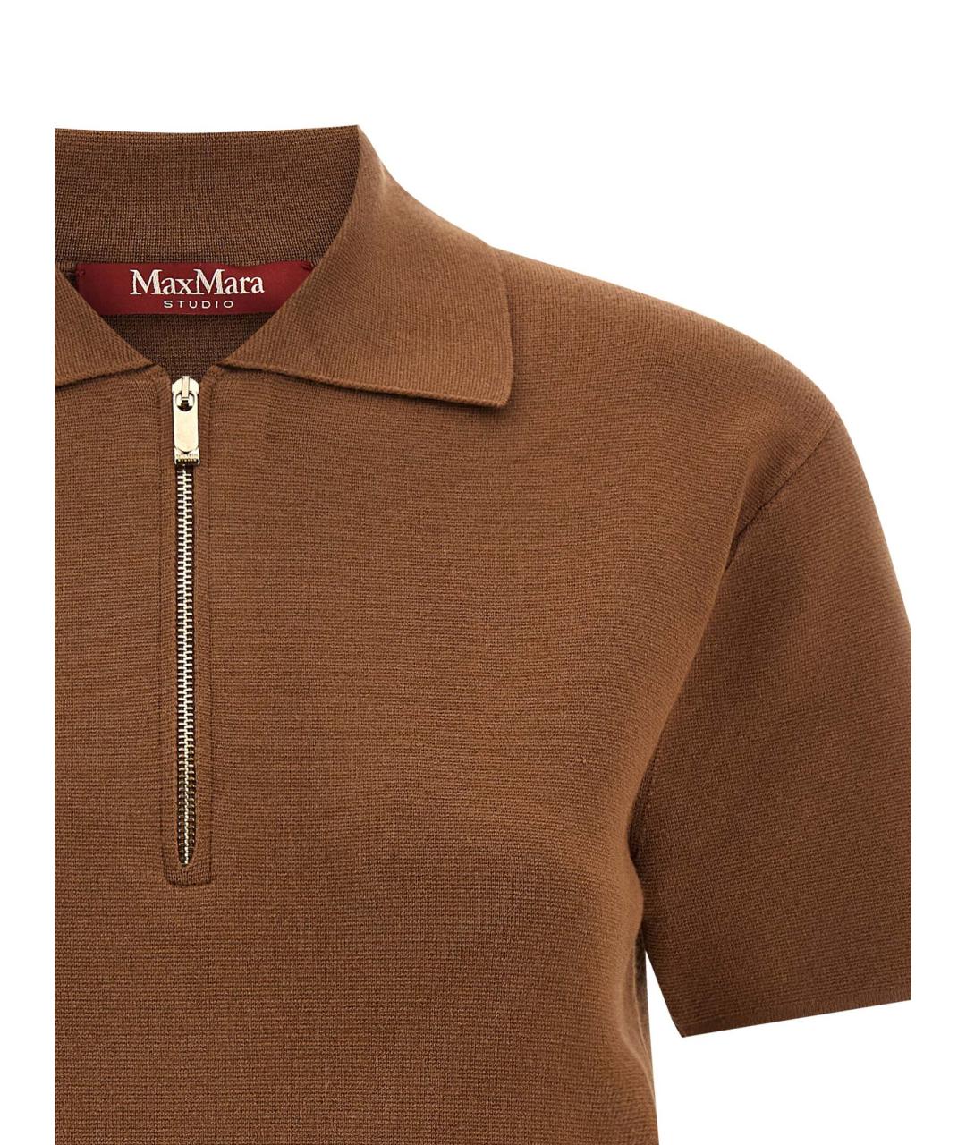 MAX MARA STUDIO Бежевая футболка, фото 3