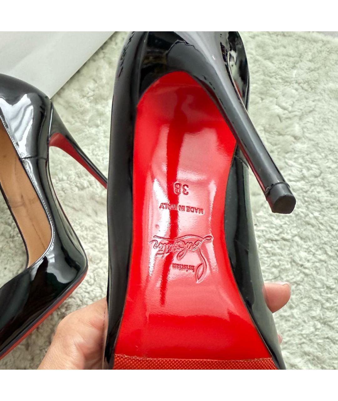 CHRISTIAN LOUBOUTIN Черные туфли из лакированной кожи, фото 6