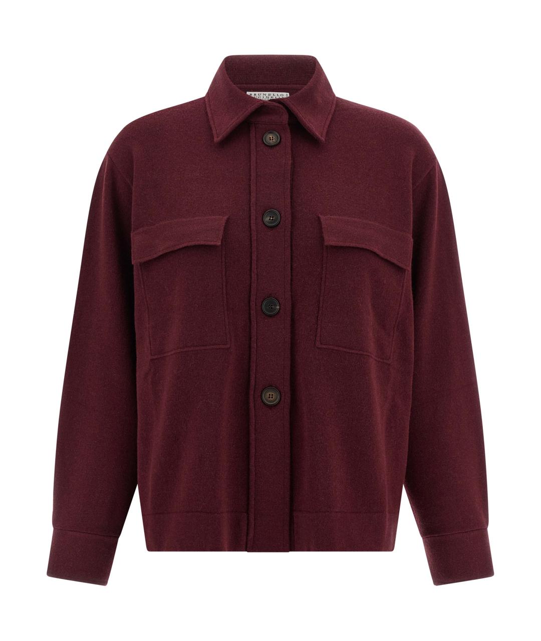 BRUNELLO CUCINELLI Бордовая шерстяная рубашка, фото 1