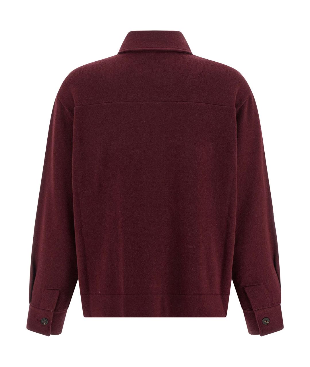 BRUNELLO CUCINELLI Бордовая шерстяная рубашка, фото 2