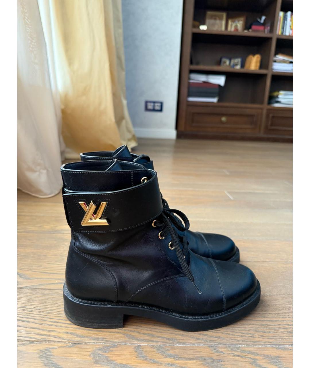 LOUIS VUITTON Черные кожаные полусапоги, фото 7