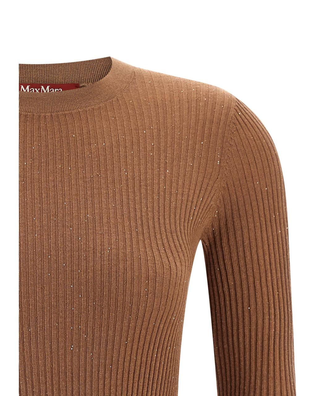 MAX MARA STUDIO Бежевый шерстяной джемпер / свитер, фото 3