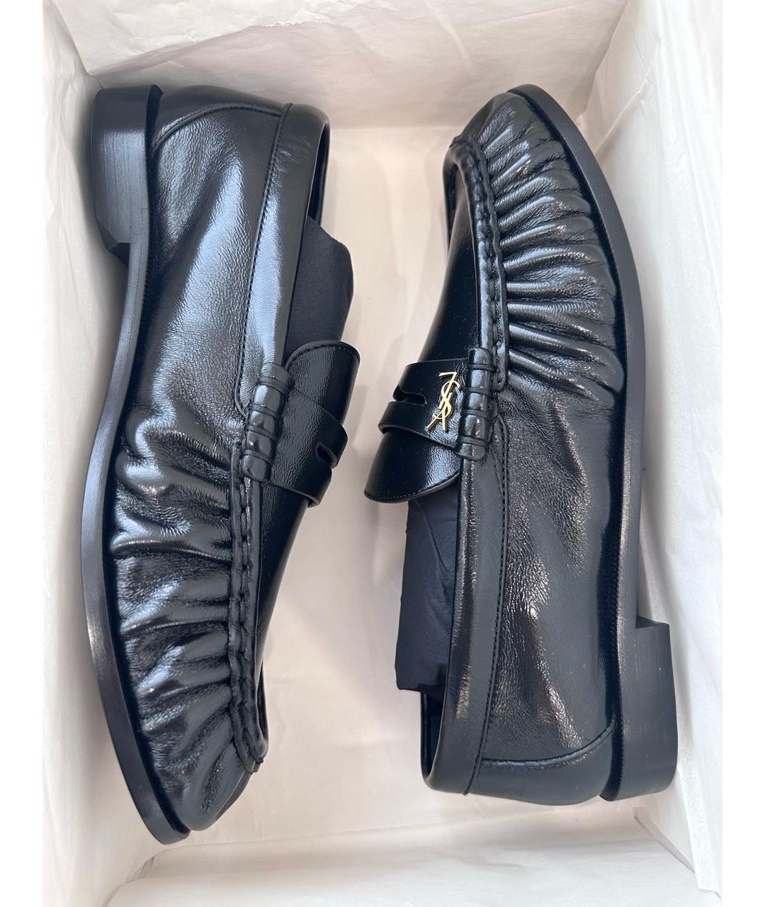 SAINT LAURENT Черные кожаные лоферы, фото 4