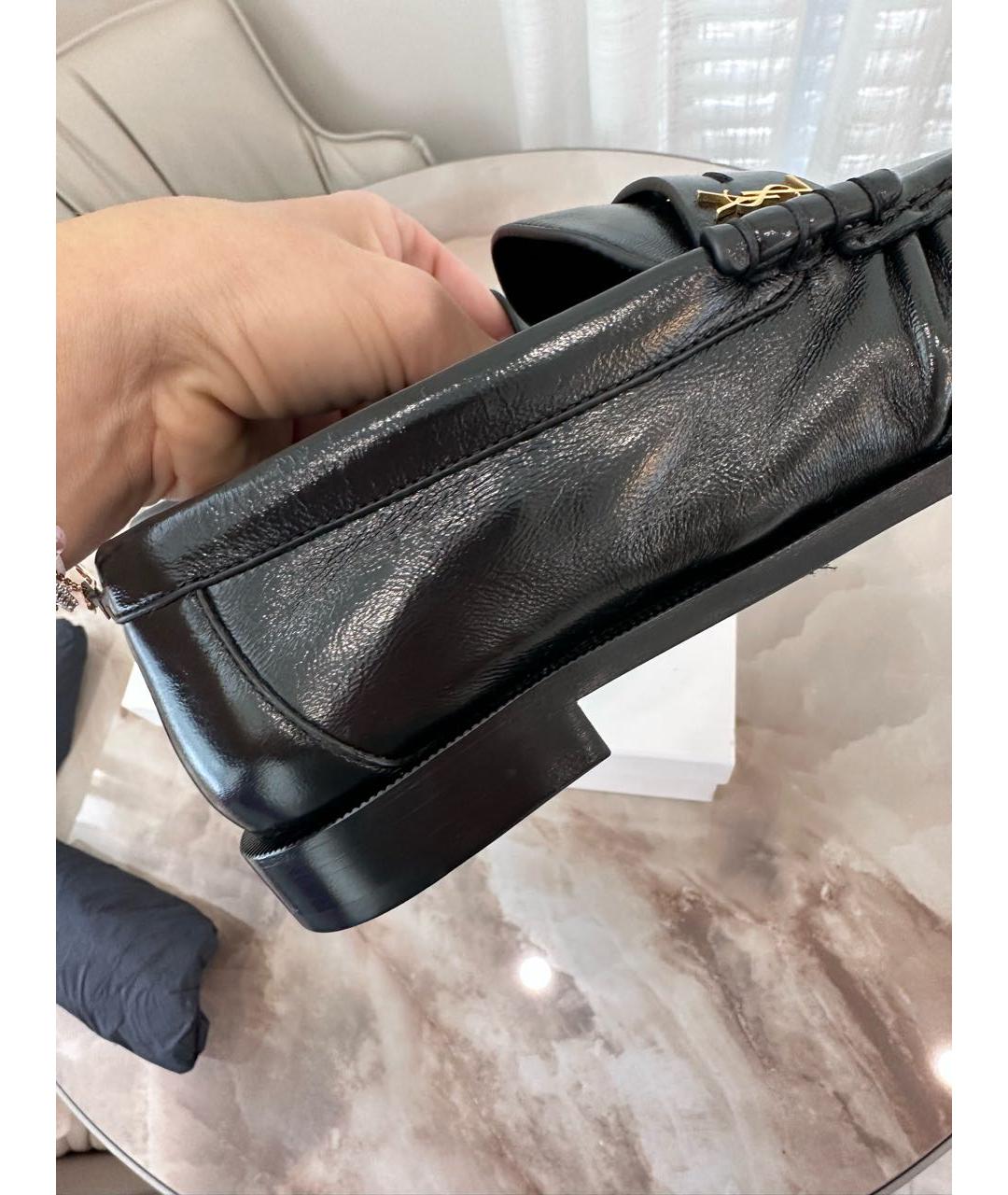 SAINT LAURENT Черные кожаные лоферы, фото 5