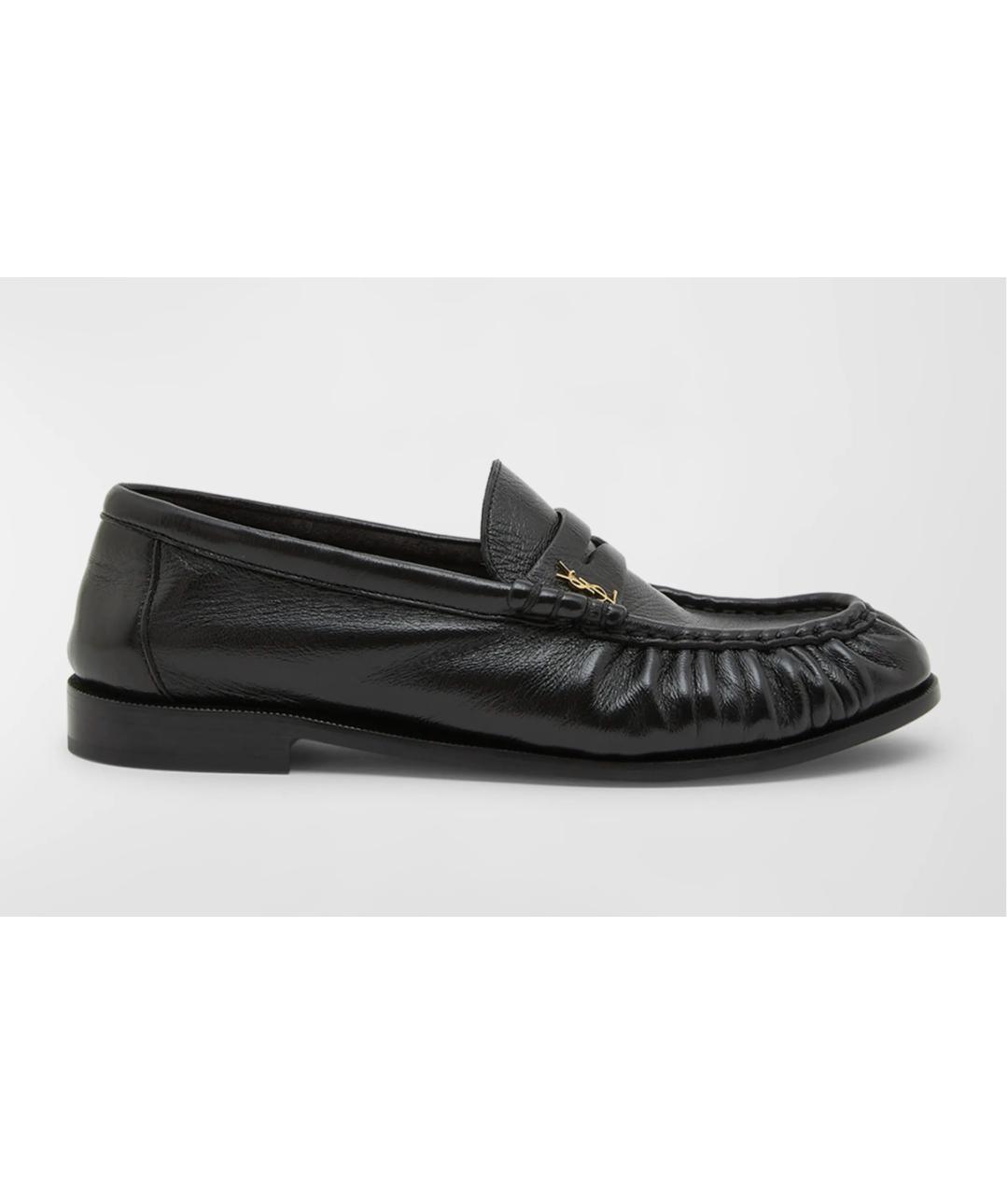 SAINT LAURENT Черные кожаные лоферы, фото 6