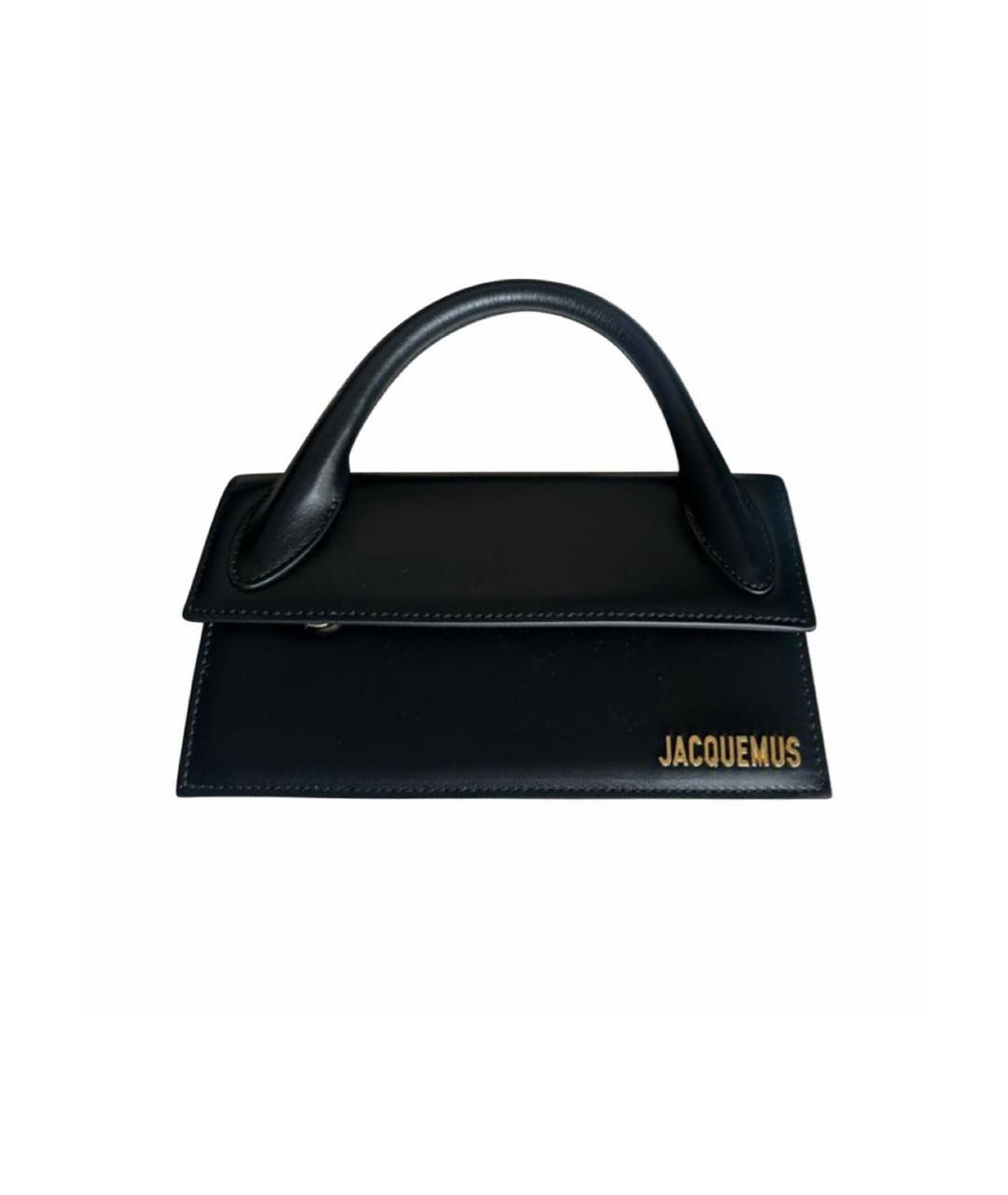 JACQUEMUS Черная кожаная сумка через плечо, фото 5