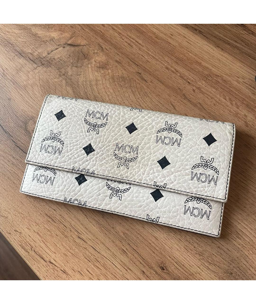 MCM Белый кожаный кошелек, фото 5