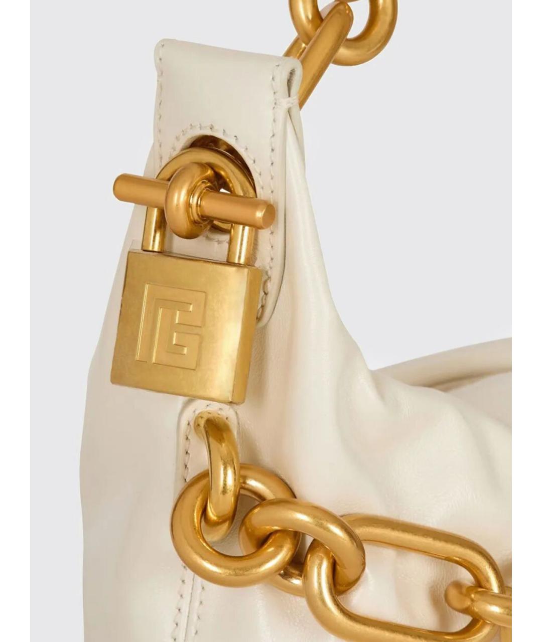 BALMAIN Бежевая кожаная сумка через плечо, фото 4