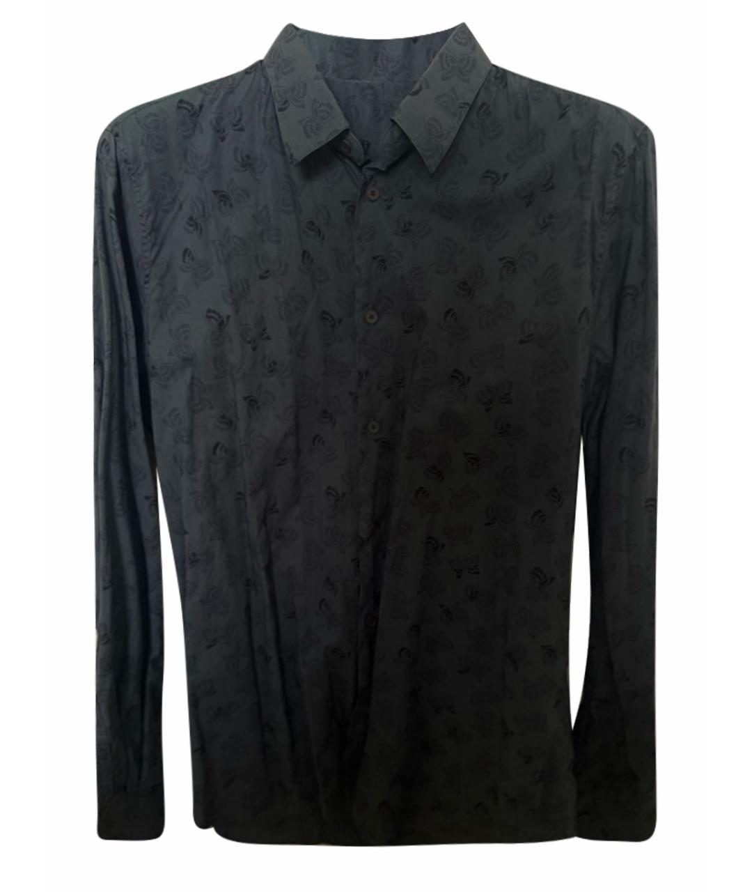 BOTTEGA VENETA Антрацитовая хлопковая кэжуал рубашка, фото 1