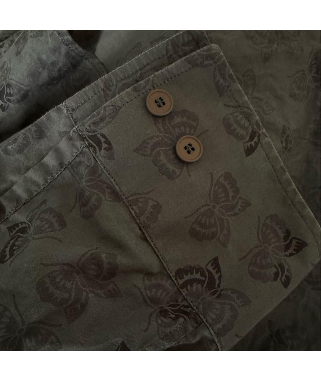 BOTTEGA VENETA Антрацитовая хлопковая кэжуал рубашка, фото 4