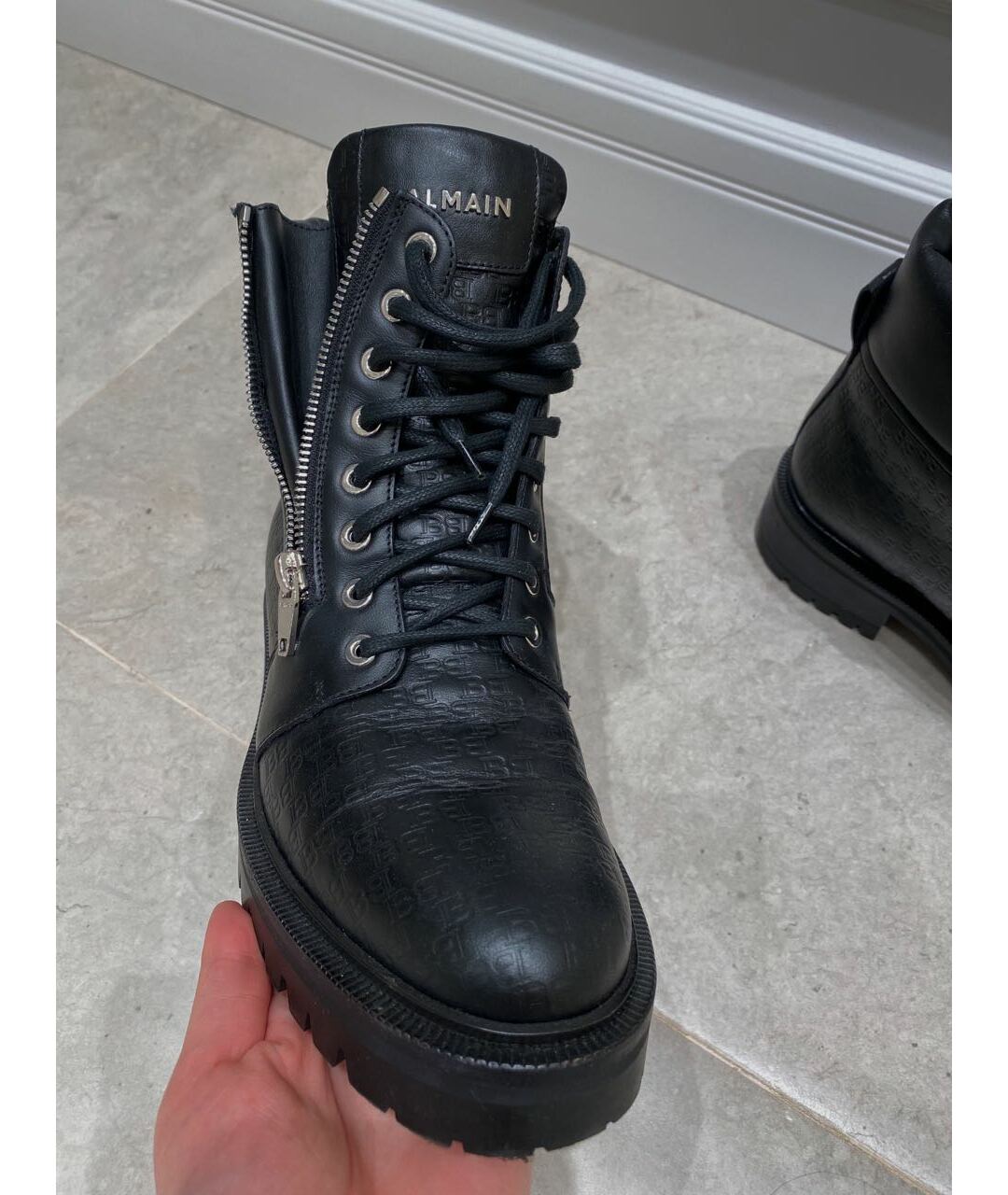 BALMAIN Черные кожаные ботинки, фото 3