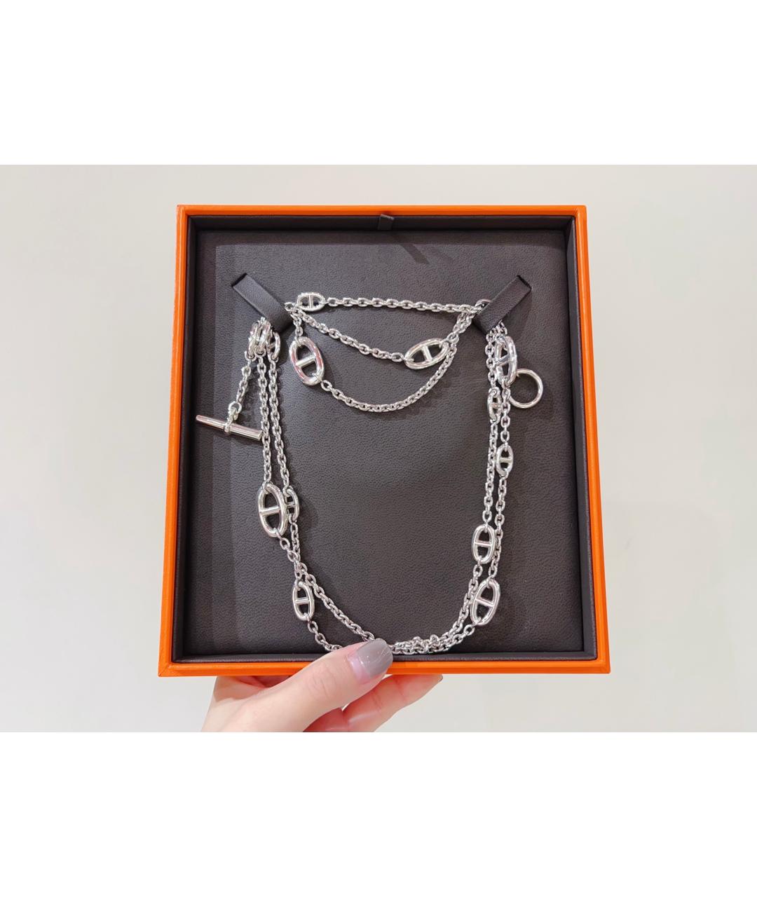 HERMES Серебряное серебряное колье, фото 2